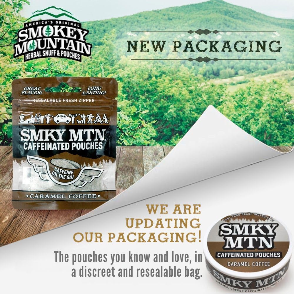 Smokey Mountain Caffeinated Pouches Arctic Mint flavor - caffeine from green tea