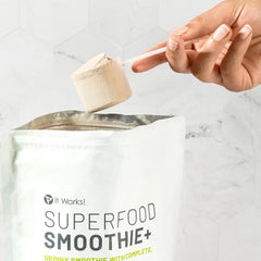 Mixing Smoothie+ Tropical Fruit in 8 fl oz of liquid
