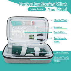 Interior view showing mesh pocket for nozzles in SMYV travel case