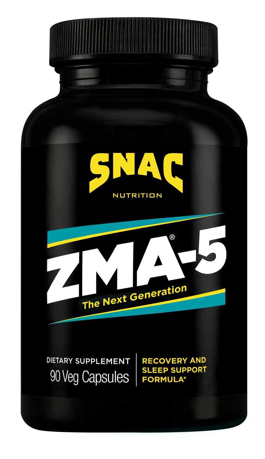 SNAC ZMA-5 Sleep Aid Supplement bottle with 90 veggie capsules