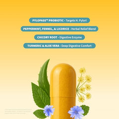 SNAP Gut Health Supplement bottle with capsules next to it