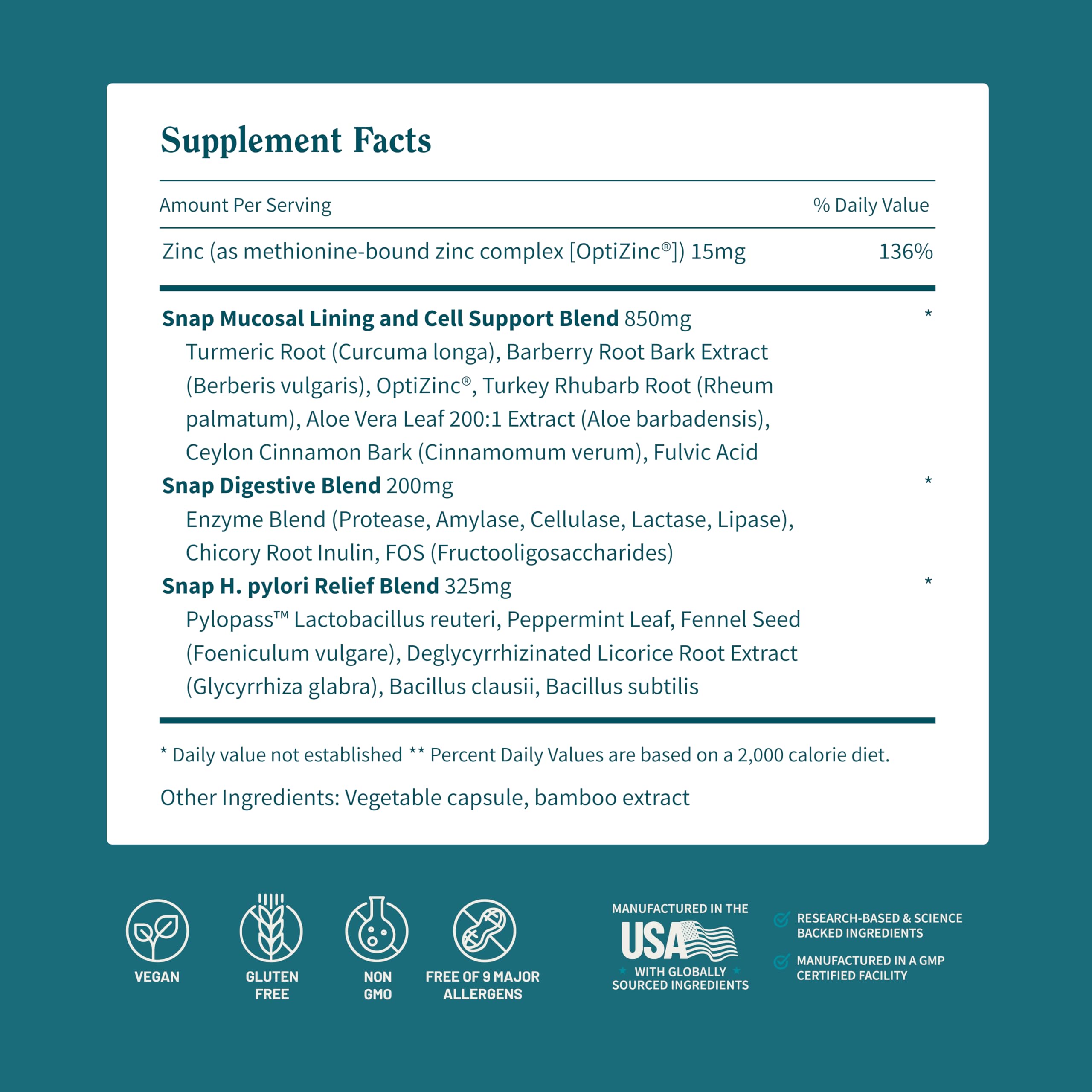 Packaging label showcasing 50 capsules