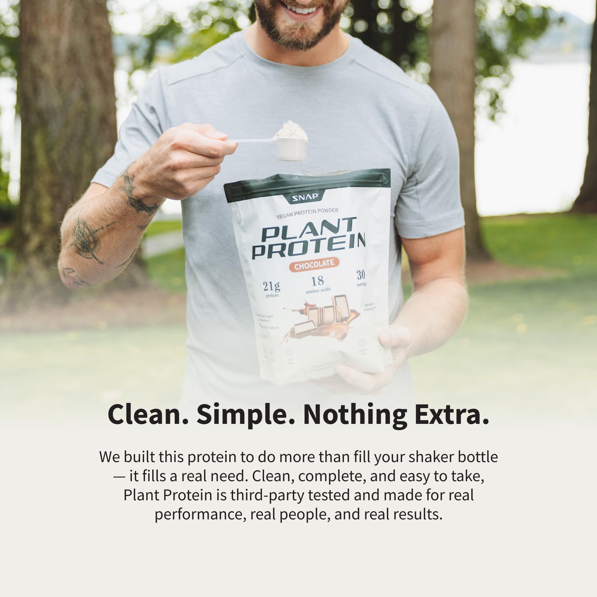 30 servings chocolate-flavored Snap Supplements protein powder