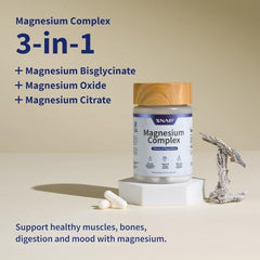 Capsules of magnesium complex in the blend bisglycinate, oxide, and citrate