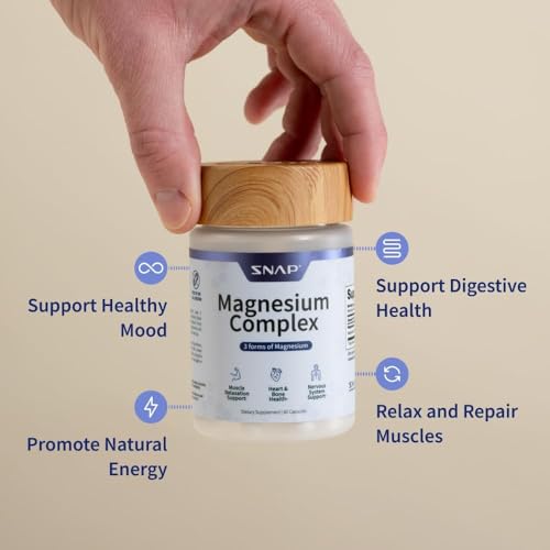 Front view of Snap Supplements Magnesium Complex packaging