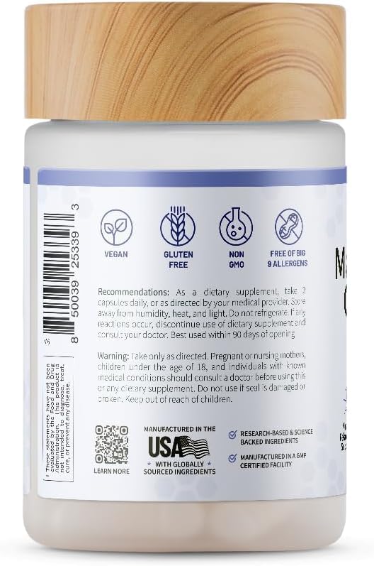 Serving size and directions on bottle label