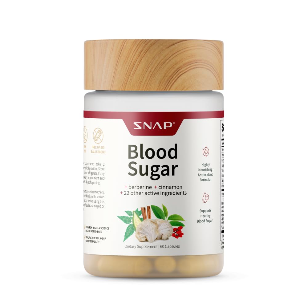 Snap Supplements Blood Sugar Blend bottle on white background