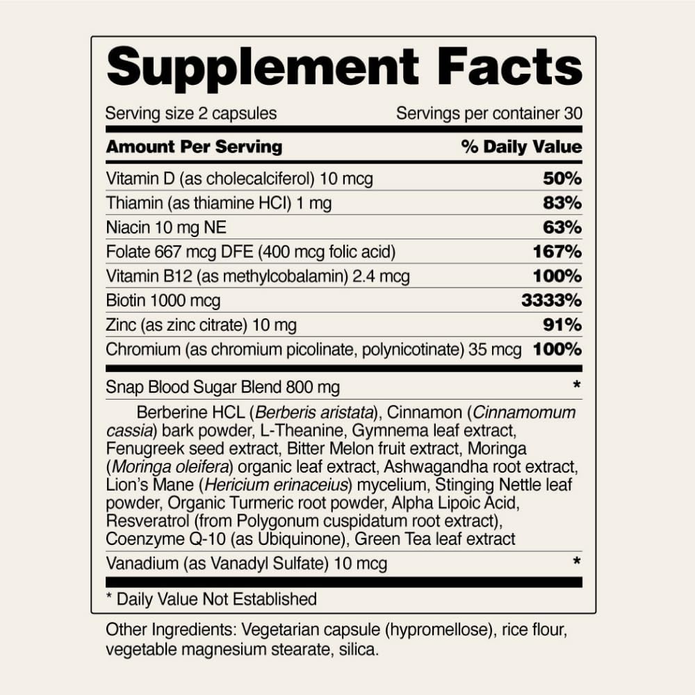 Potential benefits of Snap Supplements Blood Sugar Blend