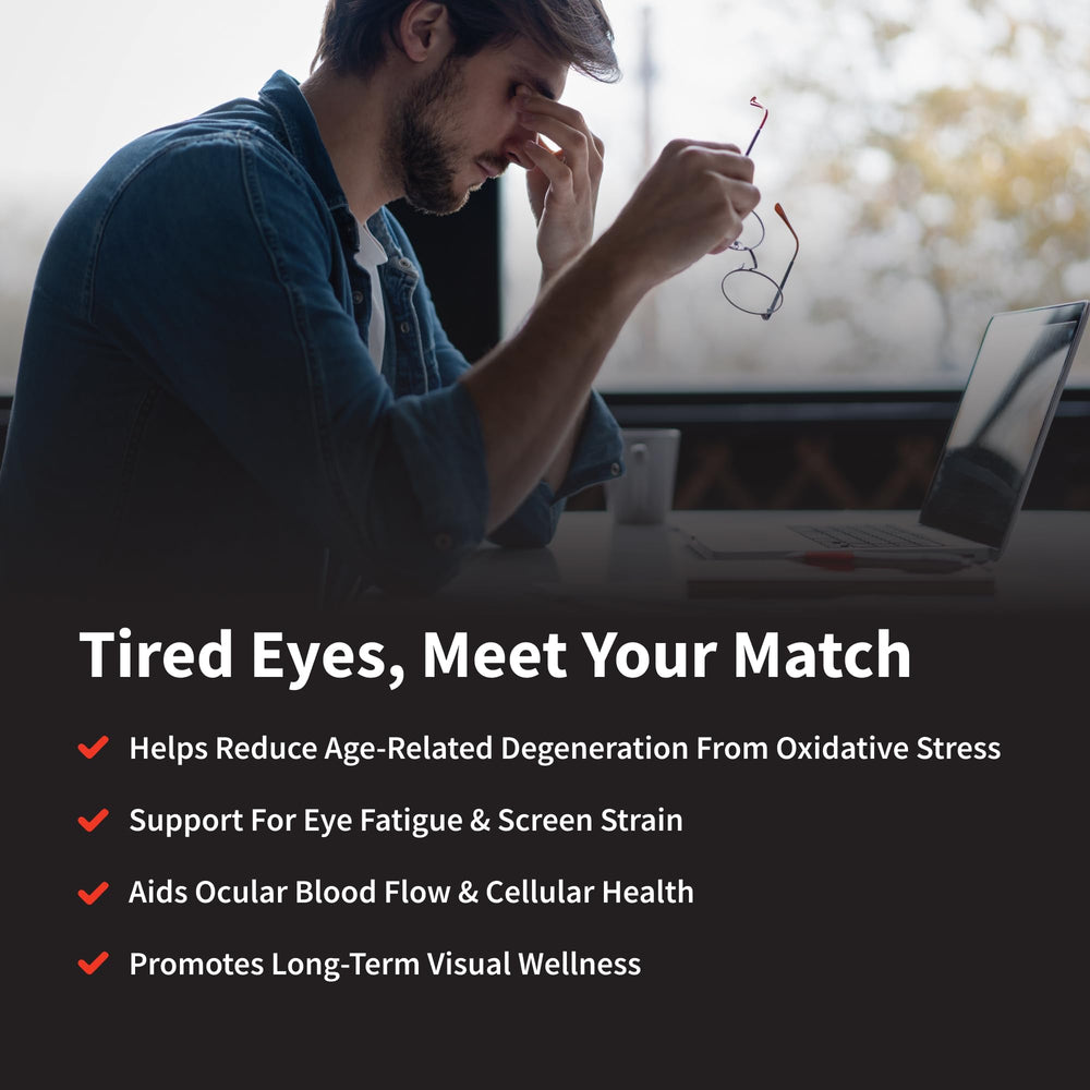 Morning routine showing taking one eye health capsule