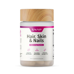 Bottle of Snap Supplements Hair, Skin & Nails vitamins