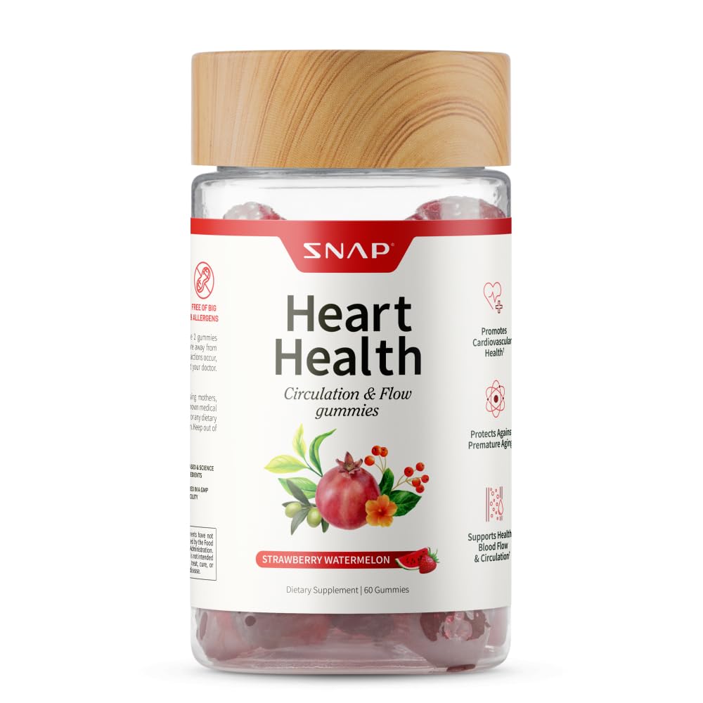 Snap Supplements Heart Health Gummies bottle with label