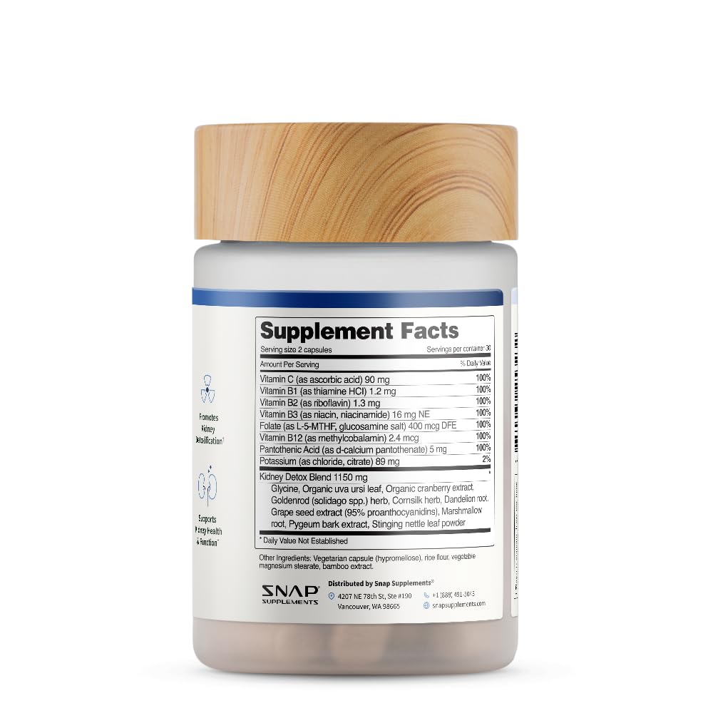 Packaging of Snap Supplements Kidney Health Support with GMP badge