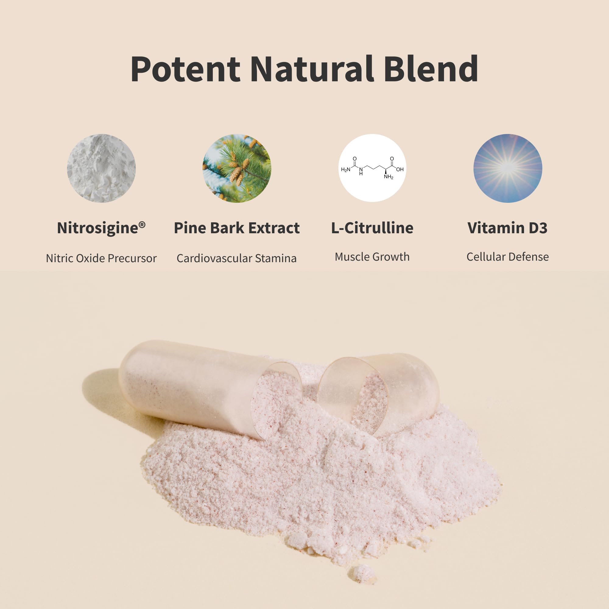 Supplement bottle displaying L-Arginine ingredients