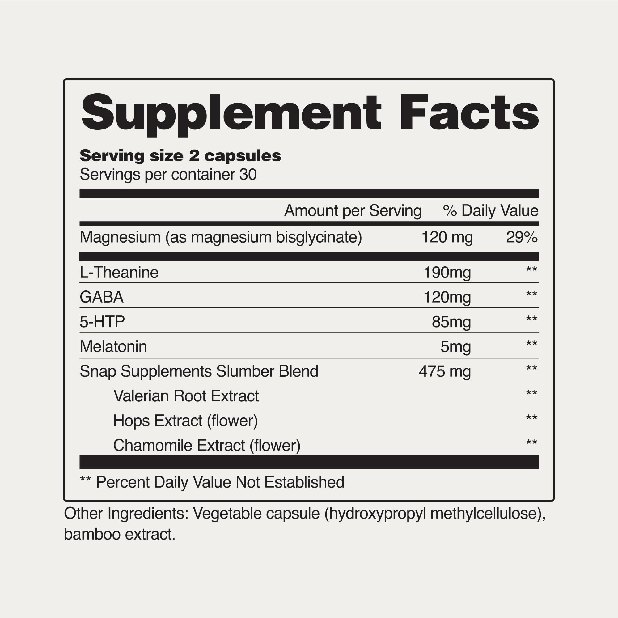 Snap Supplements logo on Sleep Aid packaging