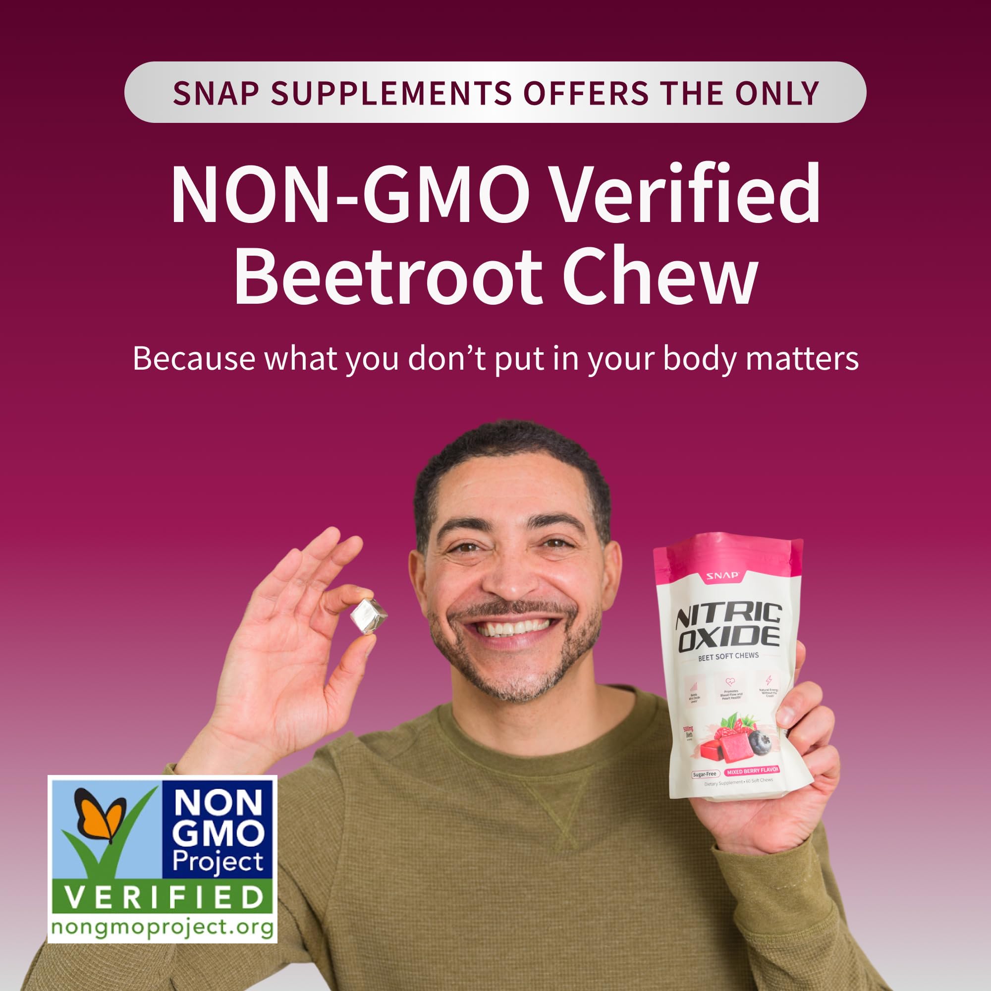 Athlete taking a beet chew after workout