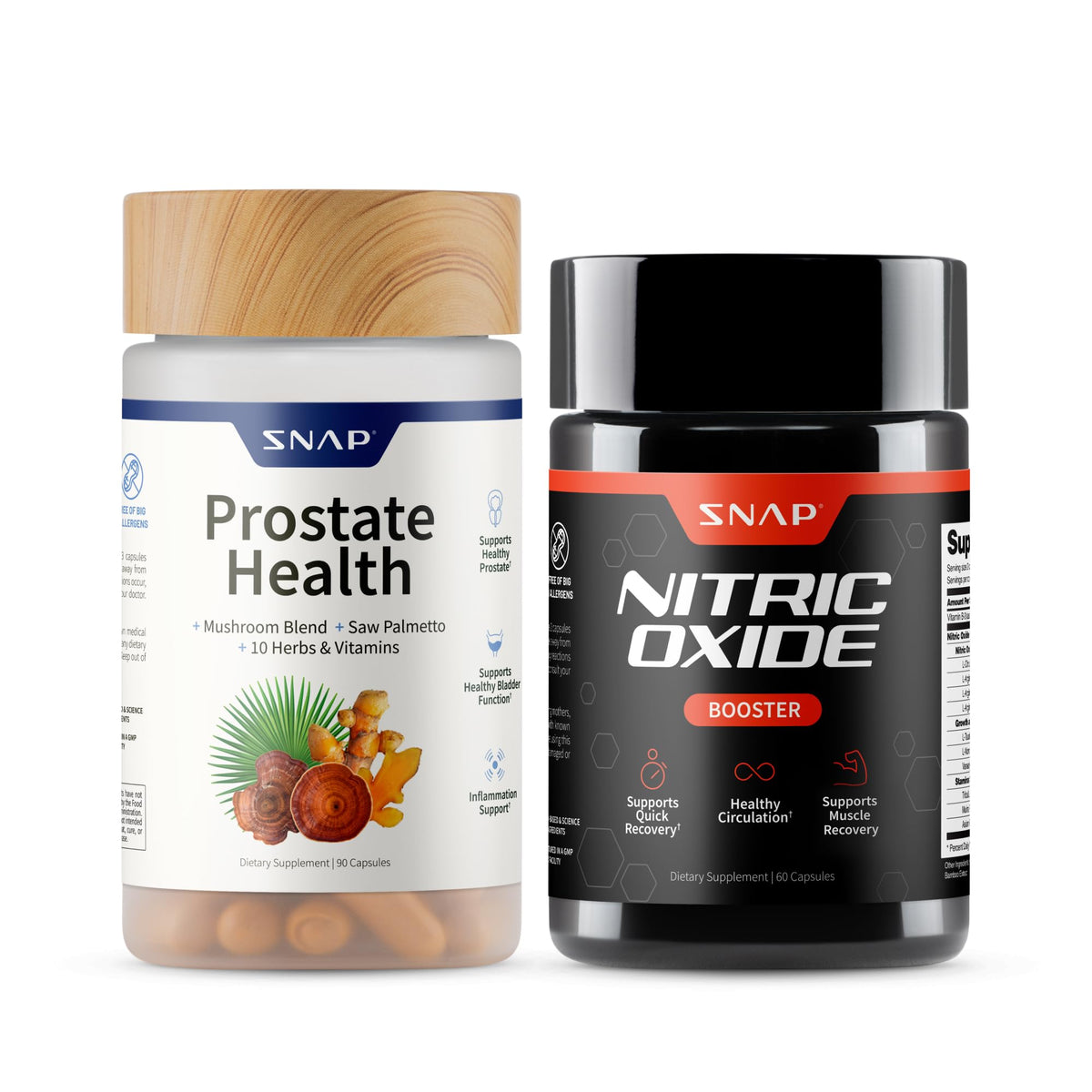 Front view of Snap Supplements Nitric Oxide Bundle for Men