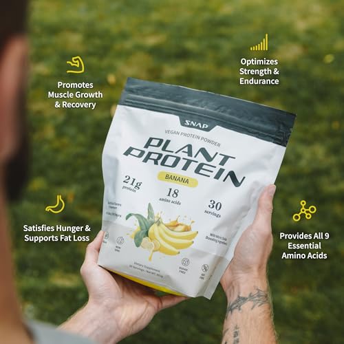 Snap Supplements organic banana bottle highlights clean, plant-based nutrition