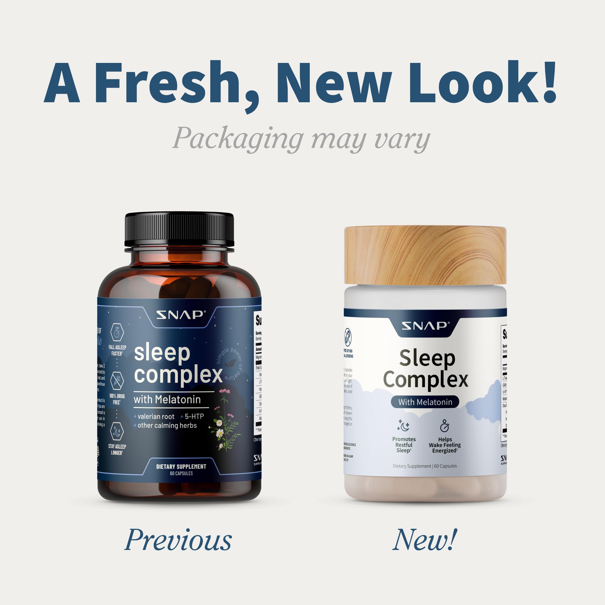 Front view of the 60-capsule bottle from Snap Supplements.