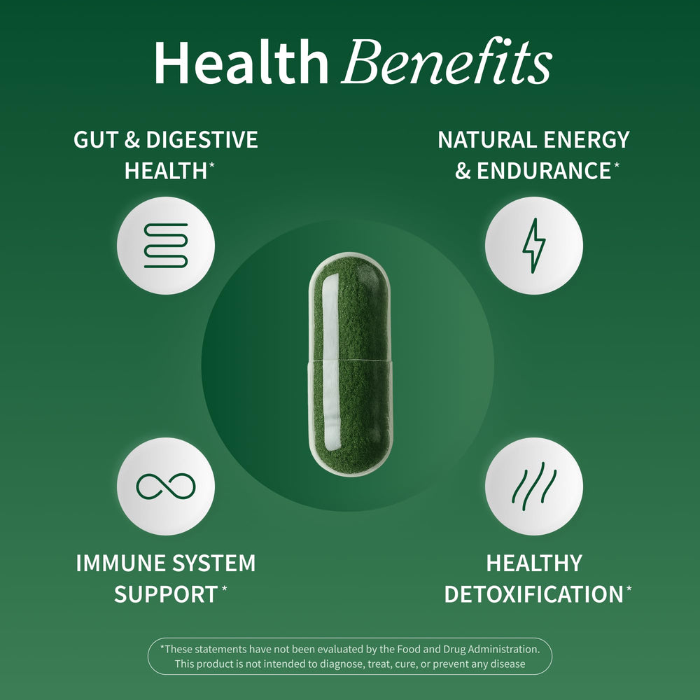 Nutrition facts for Spirulina & Chlorella blend
