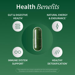 Nutrition facts for Spirulina & Chlorella blend
