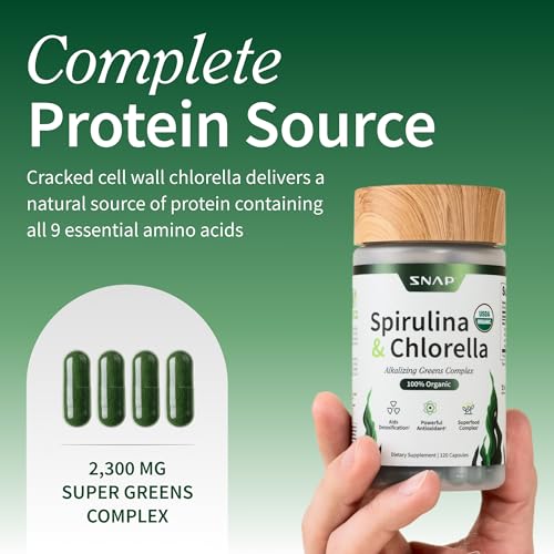 Packaging for Snap Supplements Spirulina & Chlorella bottle
