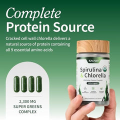 Packaging for Snap Supplements Spirulina & Chlorella bottle