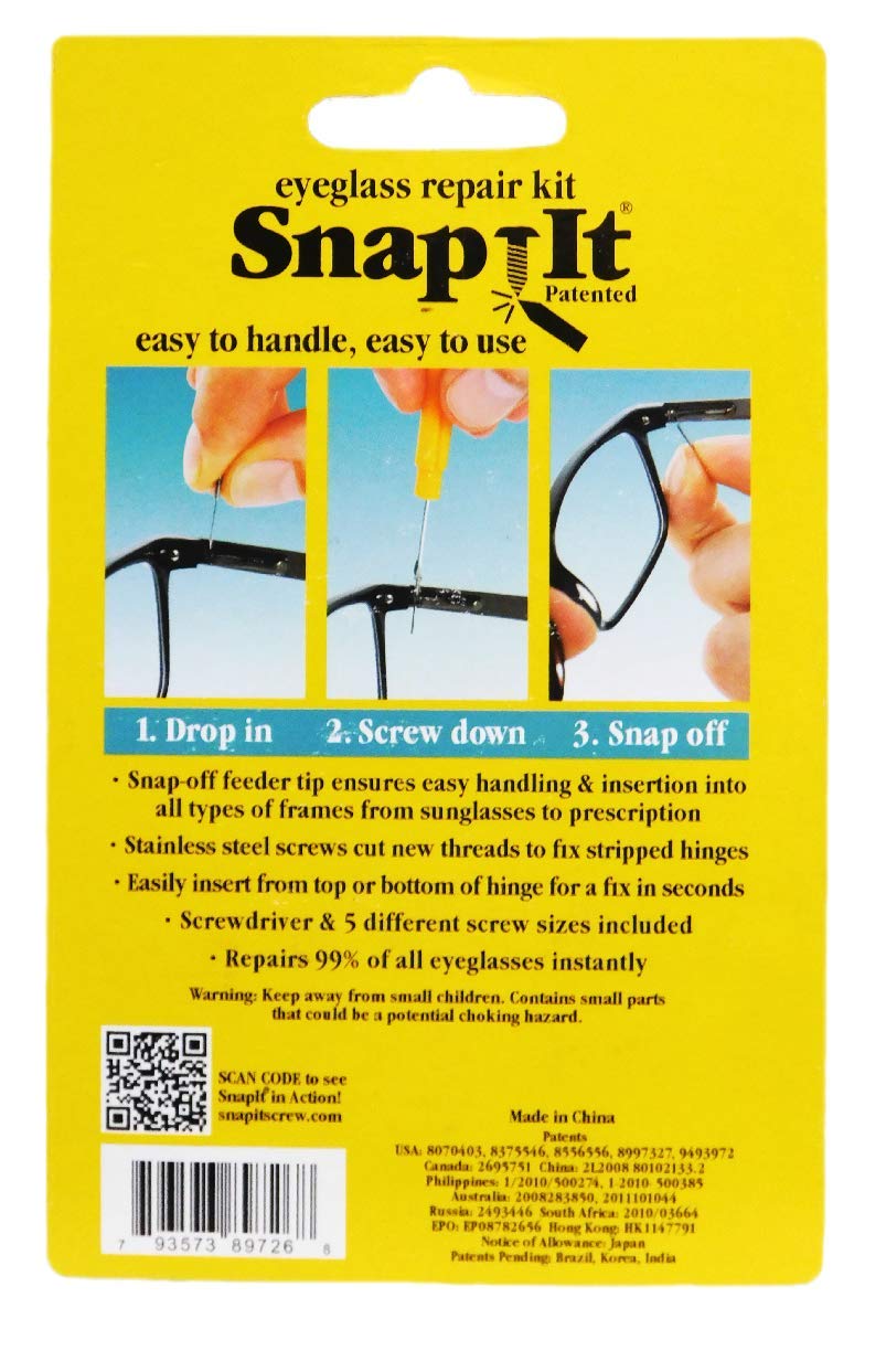 Assorted screws included in SnapIt kit