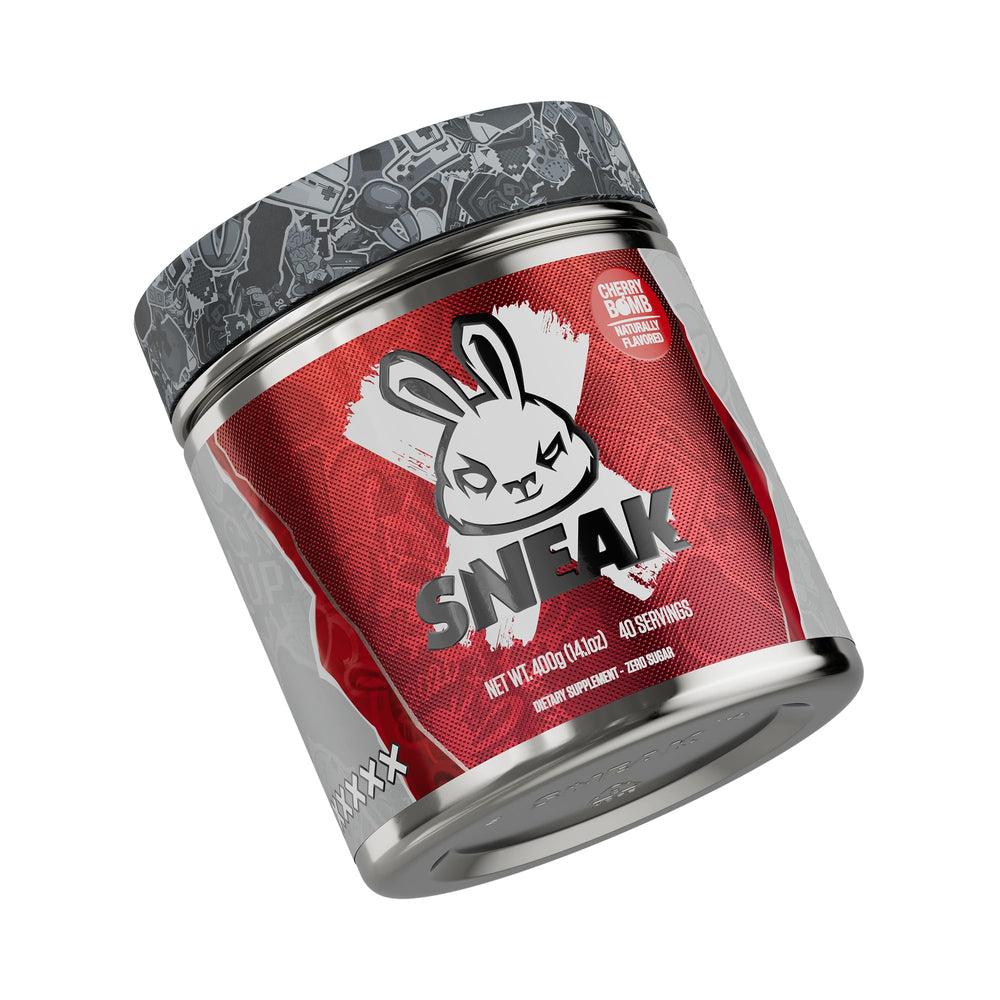 SNEAK Cherry Bomb powder canister ready for focused energy