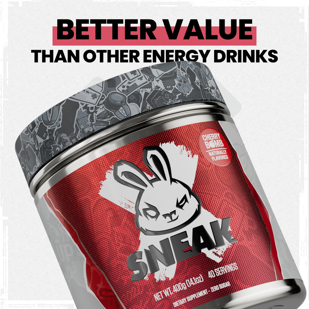 SNEAK Cherry Bomb poured into a shaker for on-the-go energy