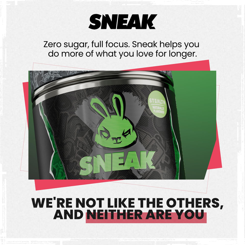 SNEAK Powder ingredients-nootropics: caffeine and focus-supporting compounds for sustained attention.