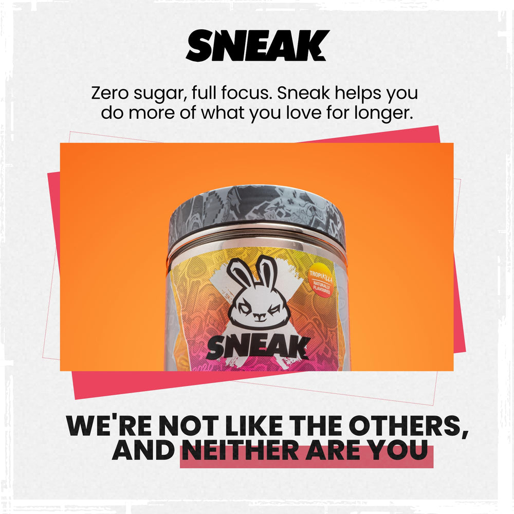 SNEAK Tropikilla ingredients closeup show natural caffeine for alertness.