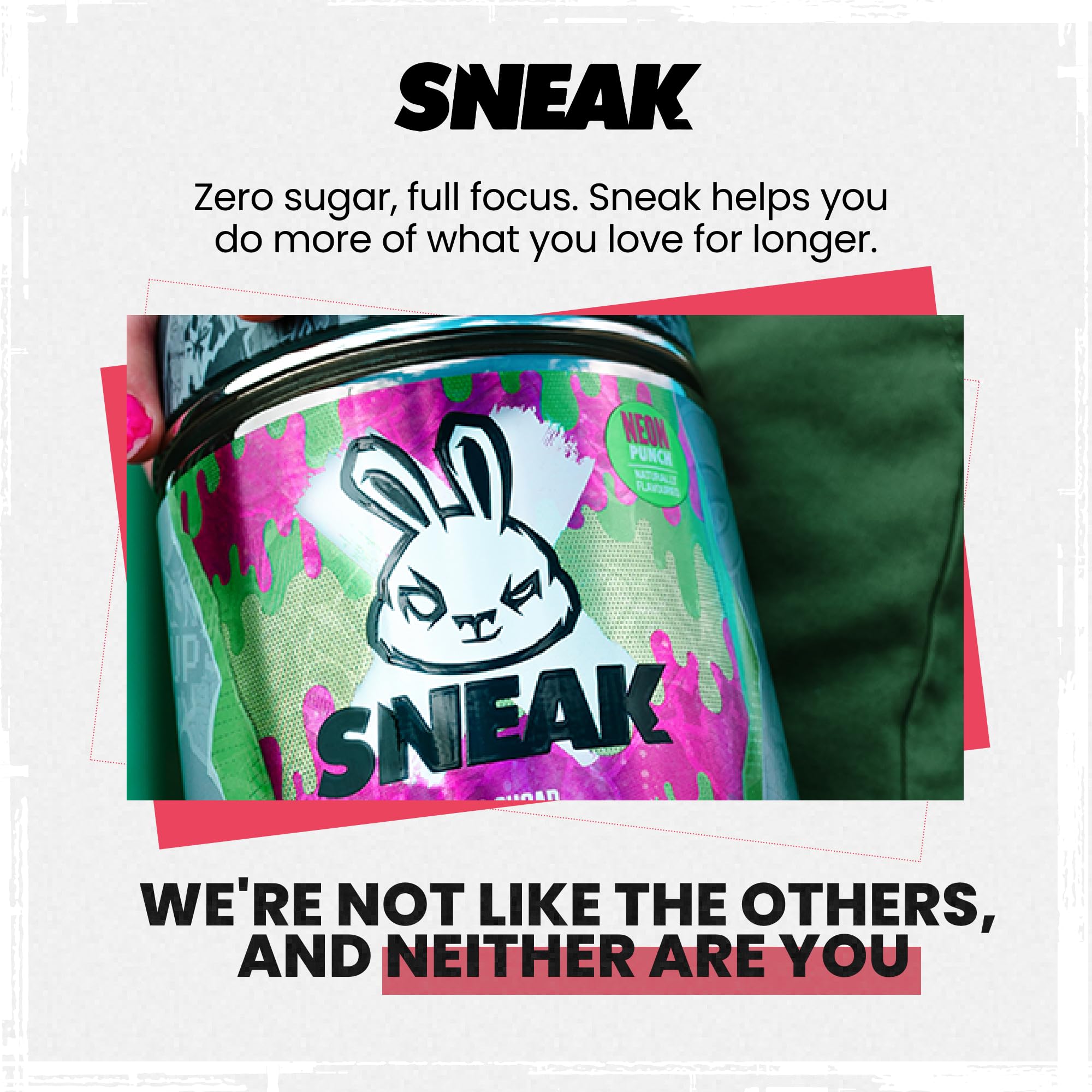 SNEAK Neon Punch flavor swirls in a glass to evoke next-level flavor without artificial colors.