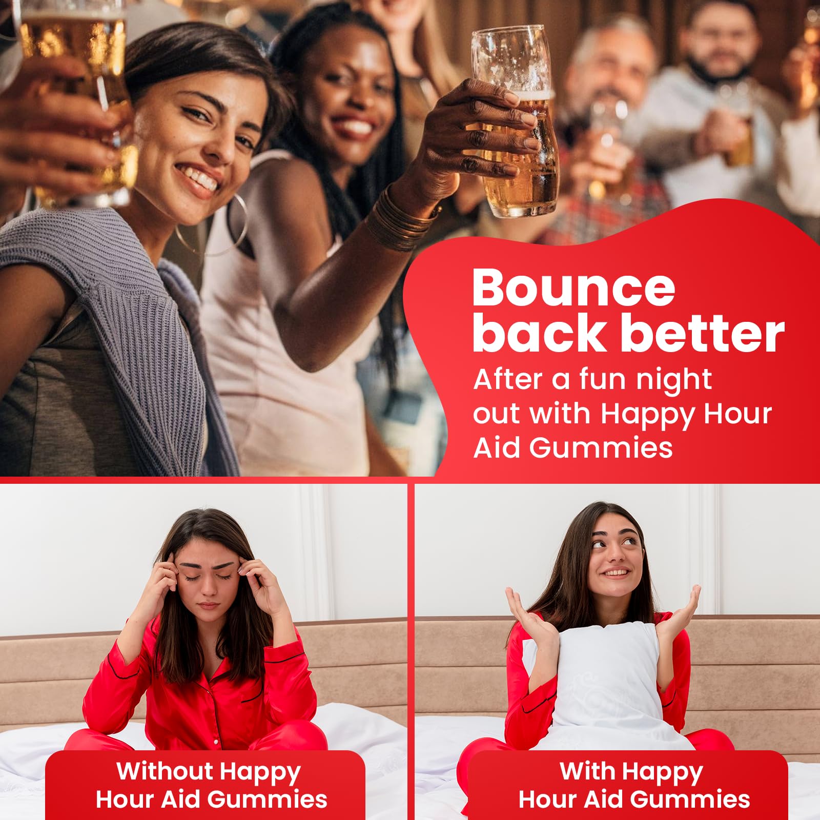 Open bottle showing gummies inside