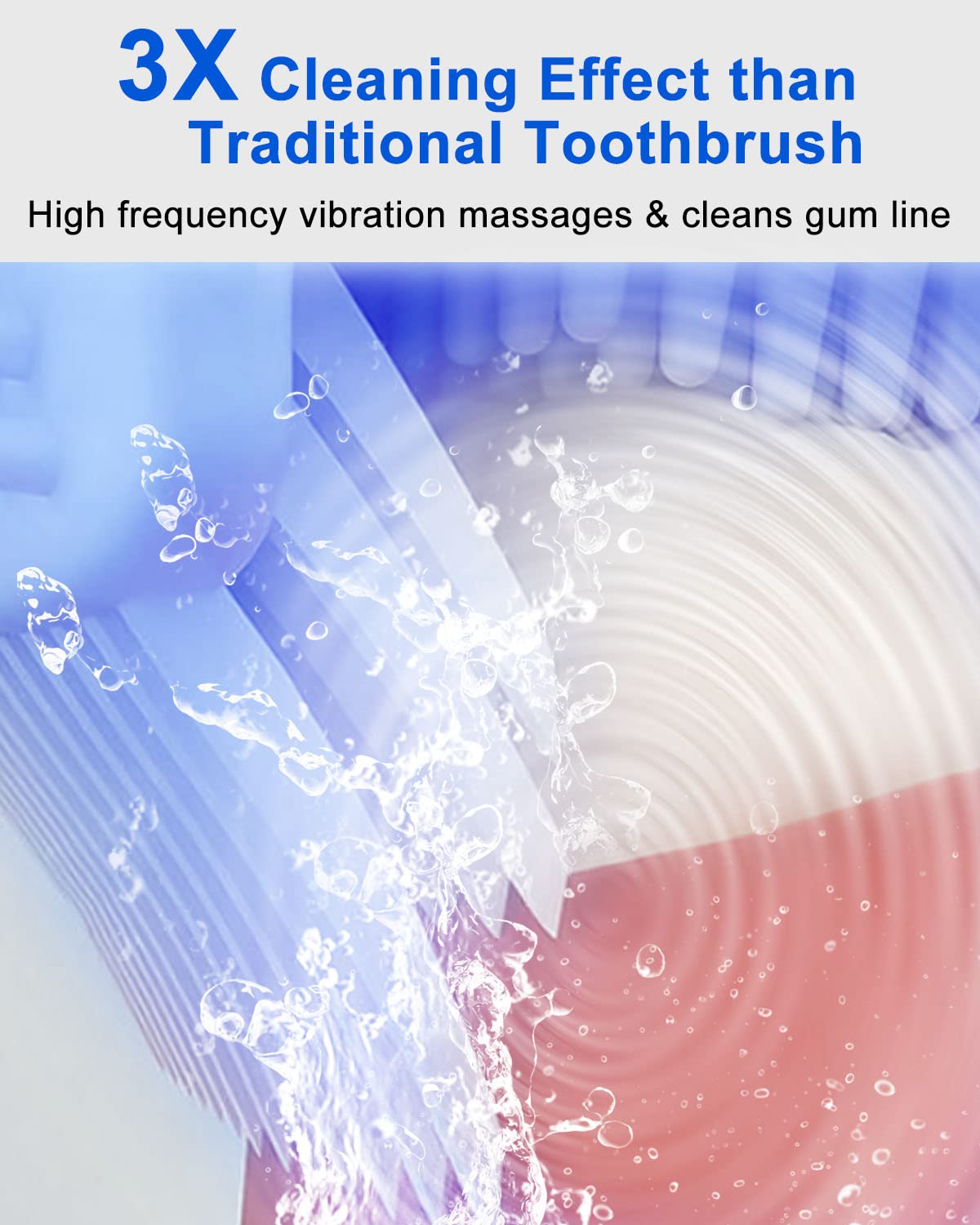 Head-on view showing U-shaped design of Snefe toothbrush Green