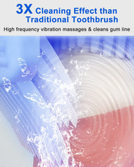 Head-on view showing U-shaped design of Snefe toothbrush Green