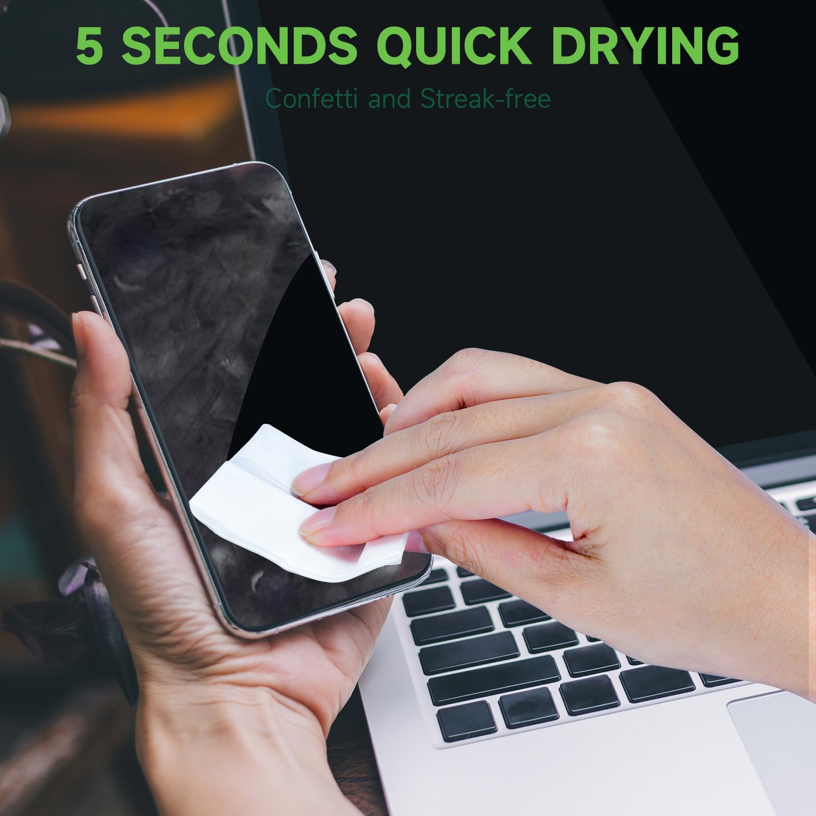 Smudge-free smartphone screen after using SNEMGOY wipe