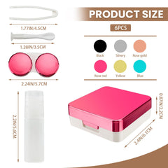 Travel kit contents with remover tool, tweezers and solution bottle