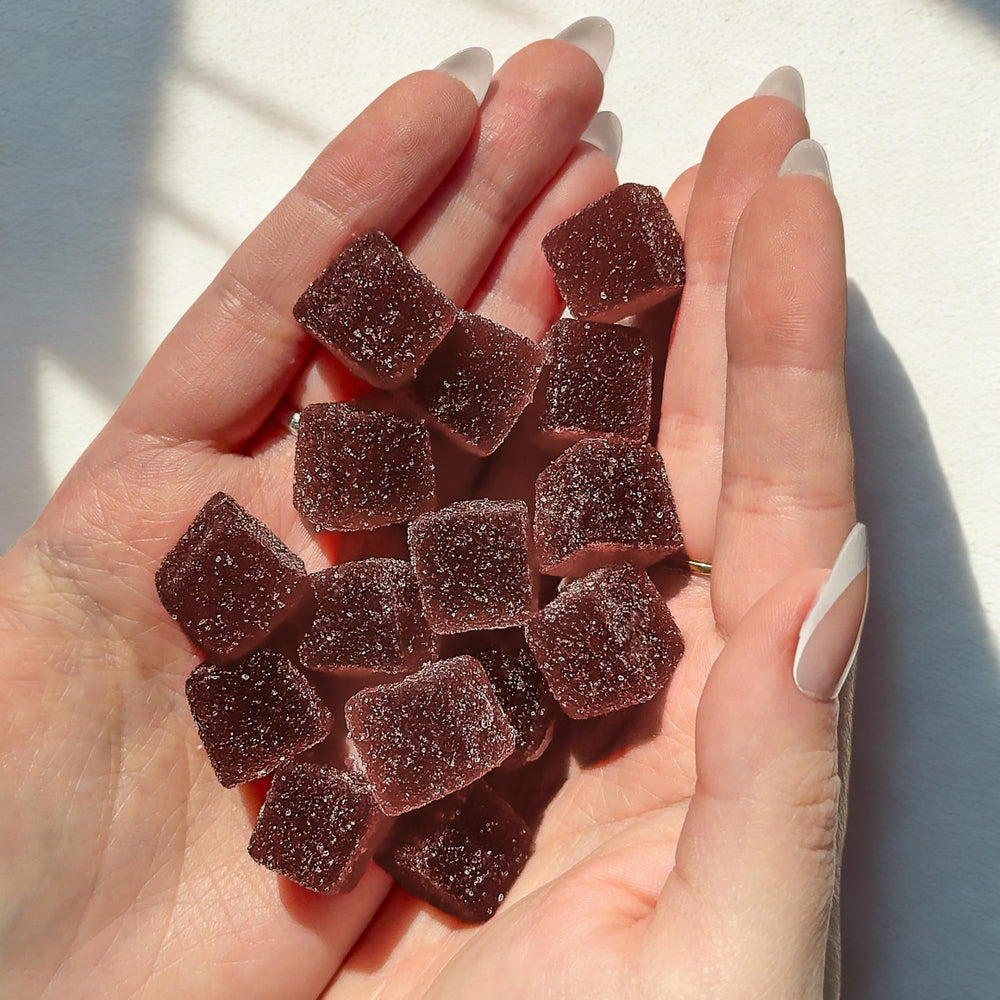 Bottle and packaging showcasing 60 gummies