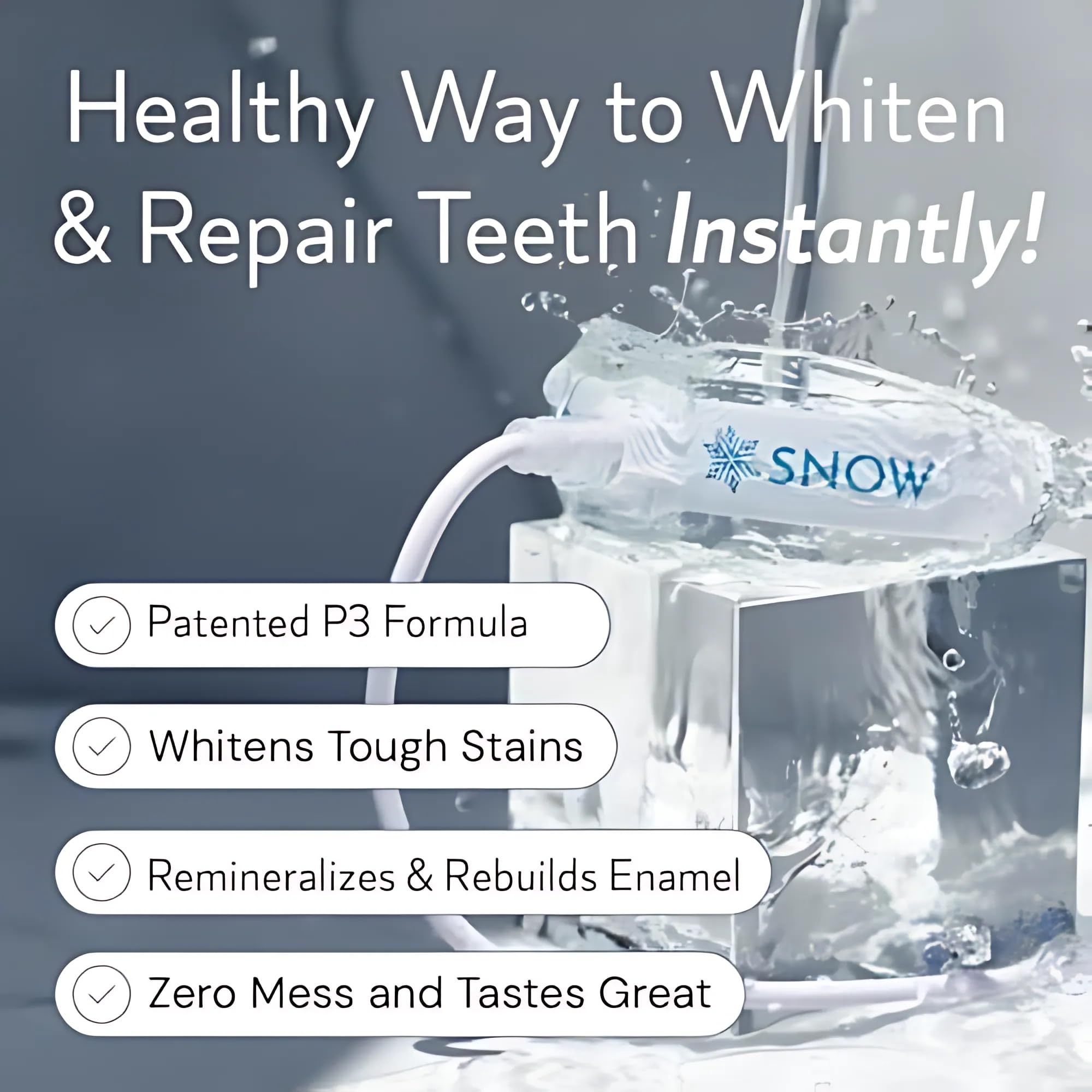 Snow-active diamond whitening wands
