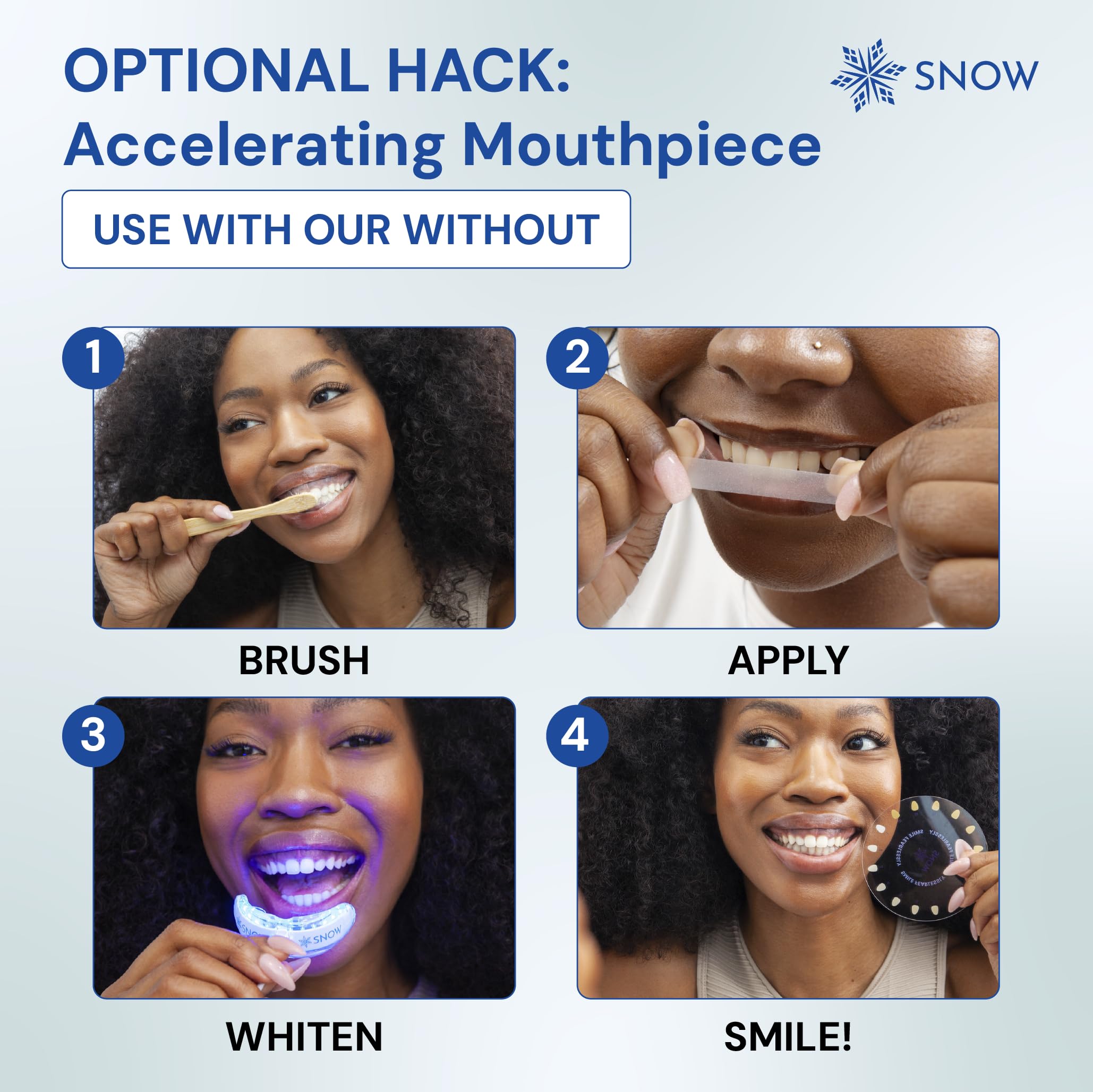 Dissolving whitening strip in use