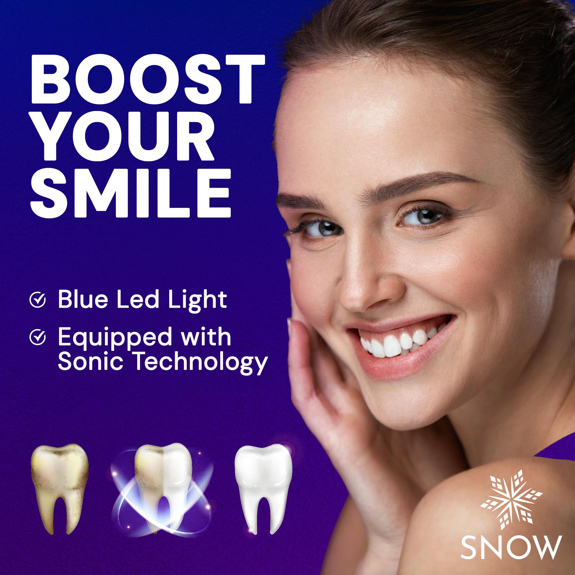 Easy snap-on SNOW replacement heads for electric toothbrush