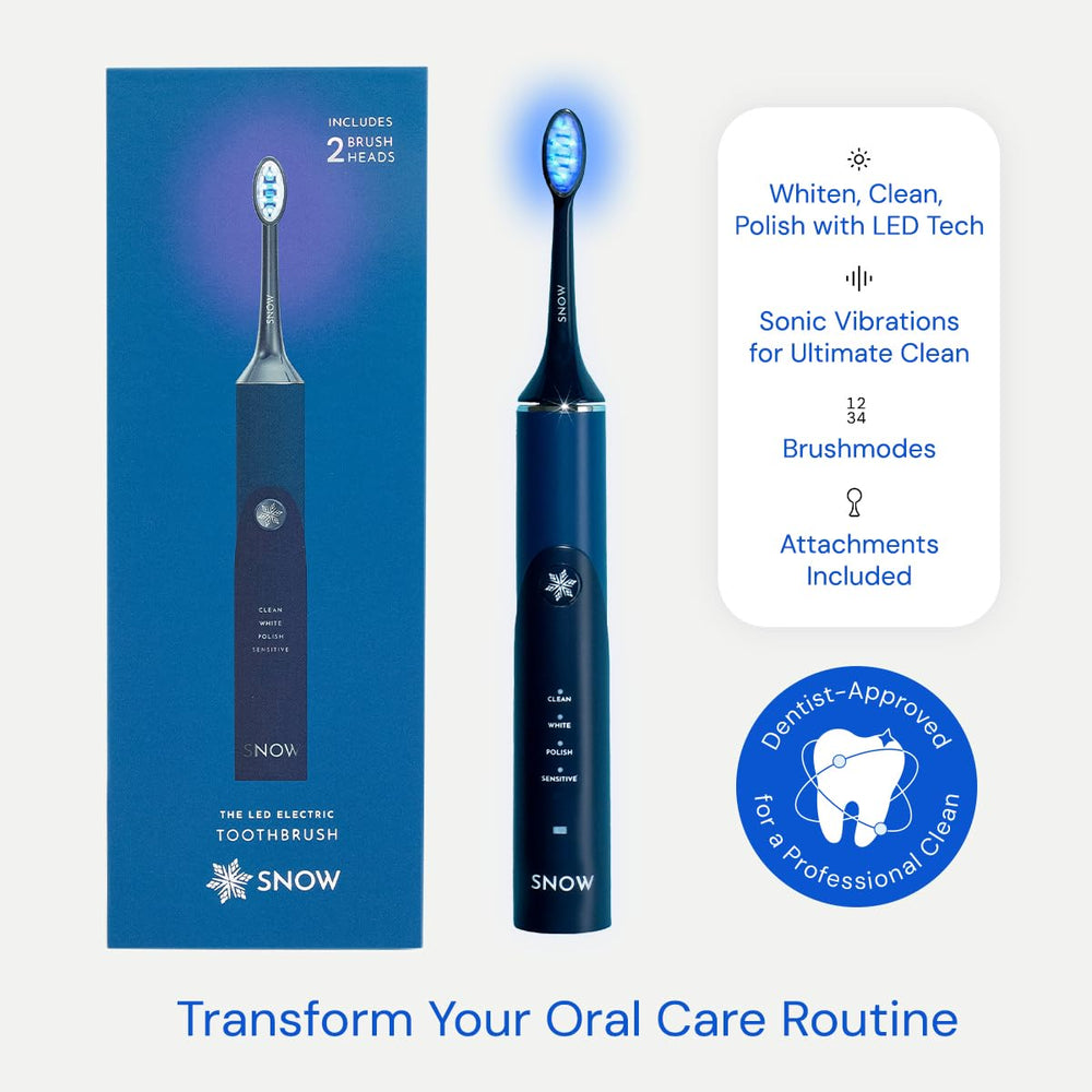 Front view of SNOW LED Whitening Electric Toothbrush Gen2 Polar Blue