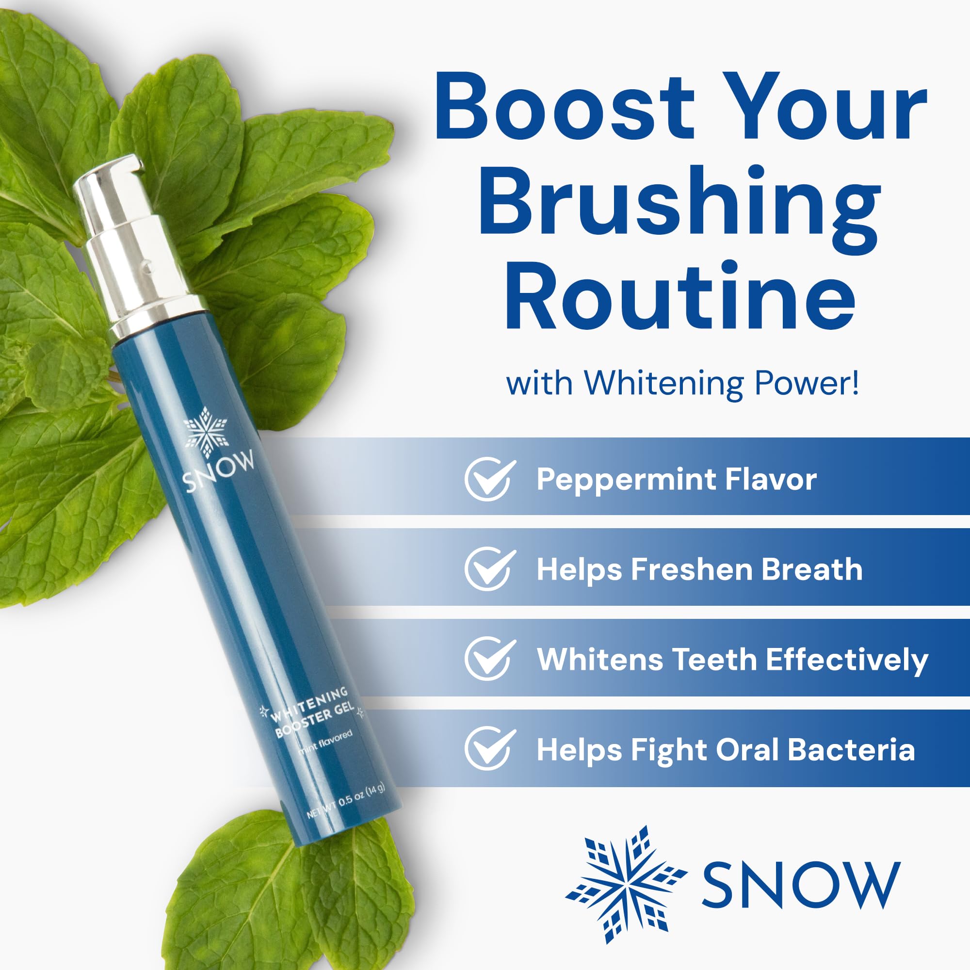 Close-up of Snow Teeth Whitening Gel ingredients