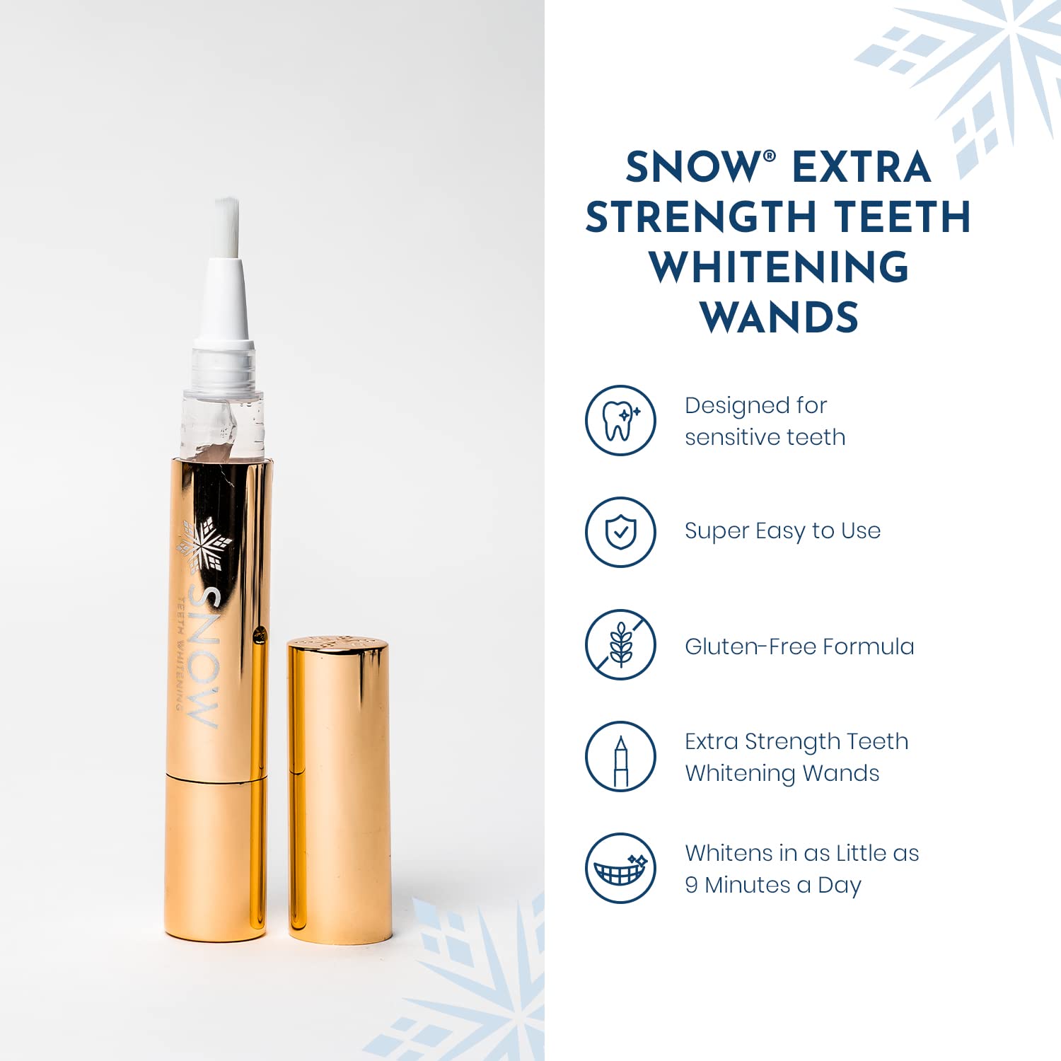Smile with visibly whiter teeth after Snow whitening