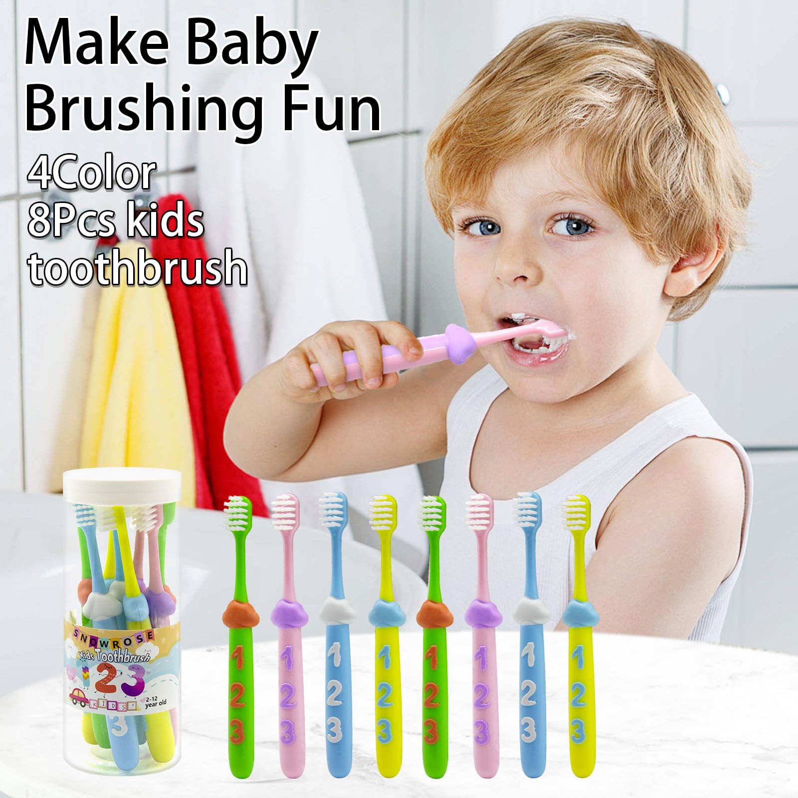USB charging cable included for Snowrose kids toothbrush