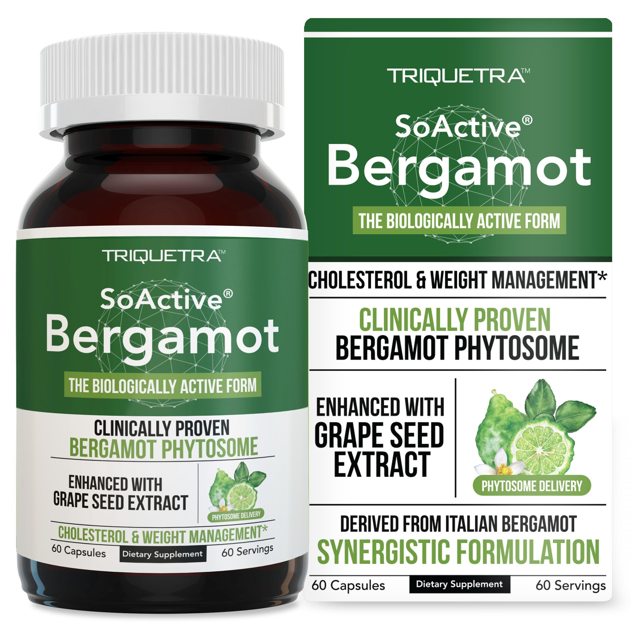 SoActive Bergamot Citrus Bergamot Phytosome (BPF) 60 capsules bottle label