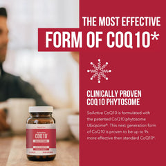 Graphic illustrating 9x higher absorption for CoQ10 phytosome