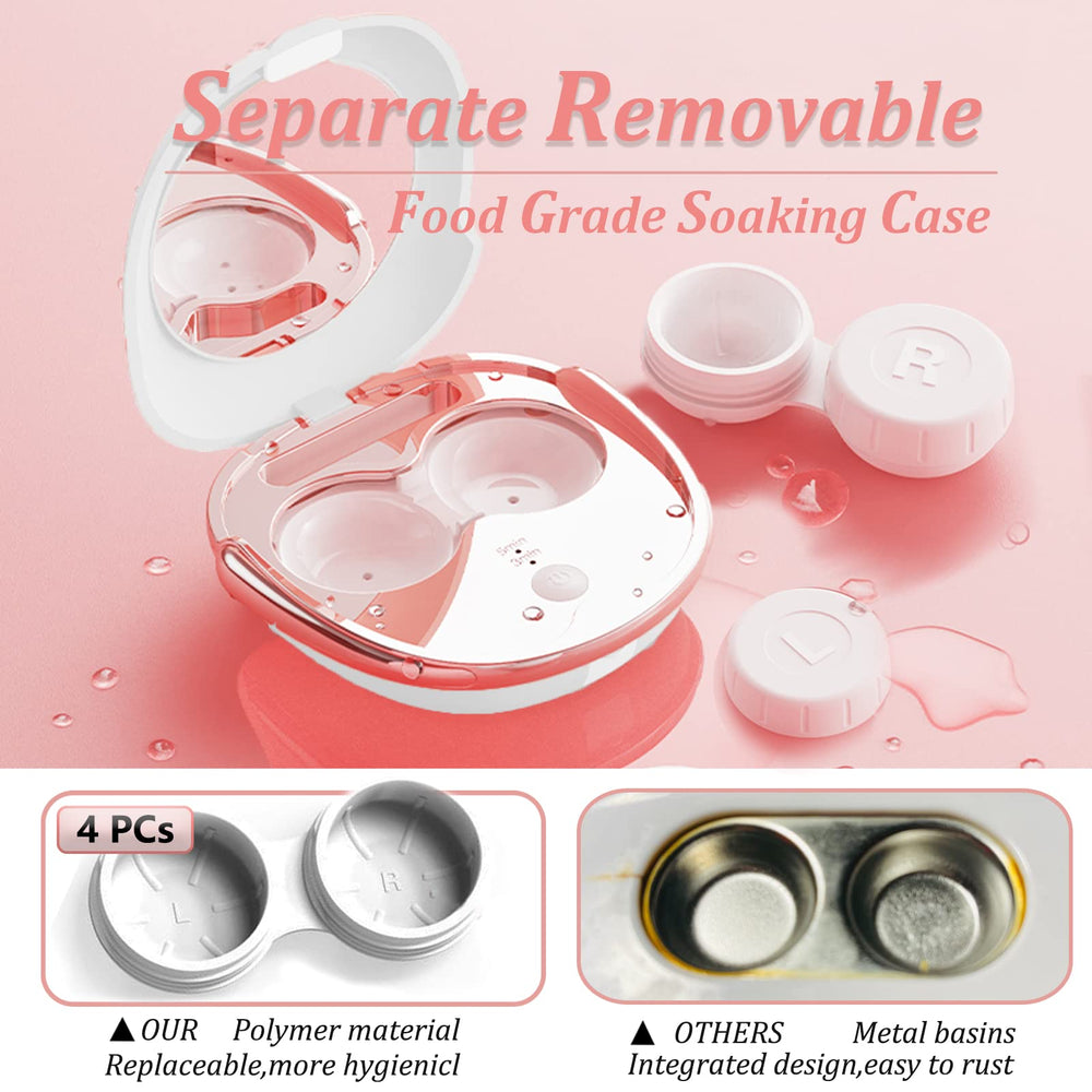 Solution soak case included with the lens cleaner kit