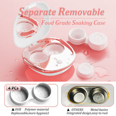 Solution soak case included with the lens cleaner kit