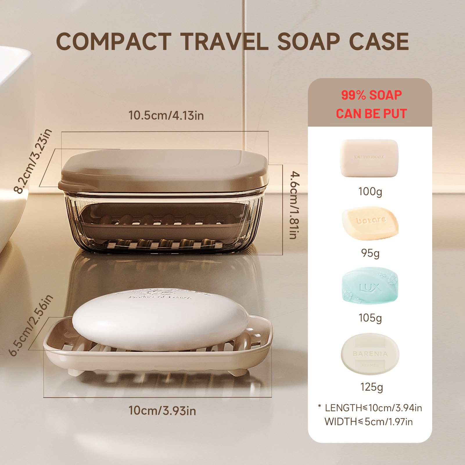 Close-up of compact travel soap box
